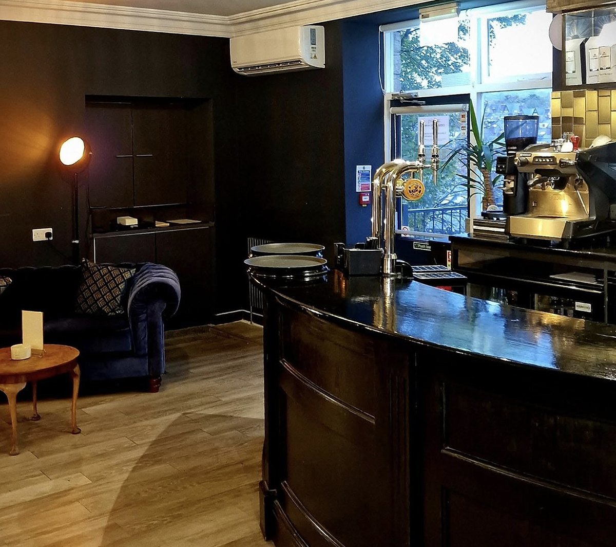 Finished bar interior with air conditioning installed by Cooling and Heating Space